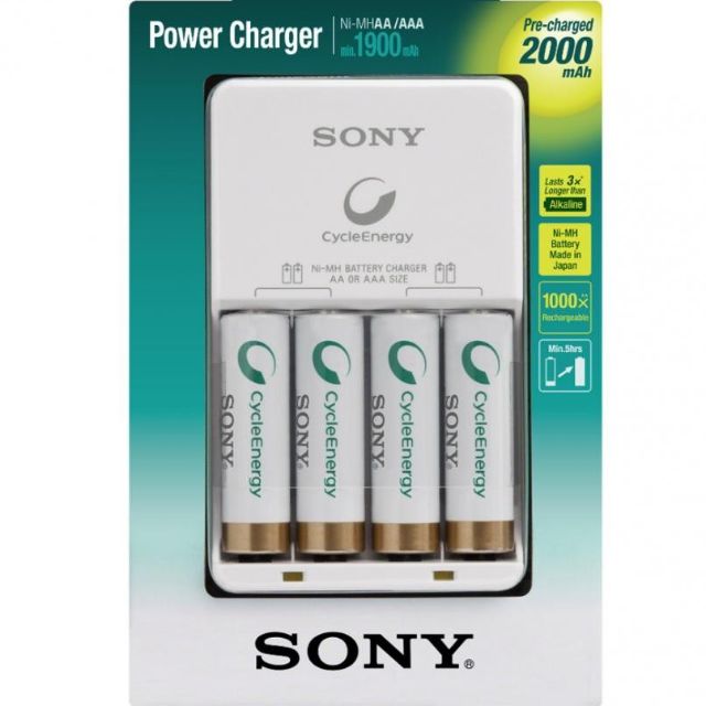 Sony Cycle Energy Battery Charger & 4 piece Ni-MH AA rechargeable battery  2000mAh, Mobile Phones & Gadgets, Mobile & Gadget Accessories, Power Banks  & Chargers on Carousell