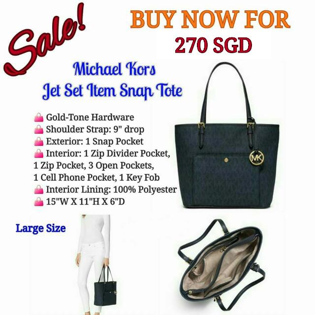 michael kors large snap pocket tote