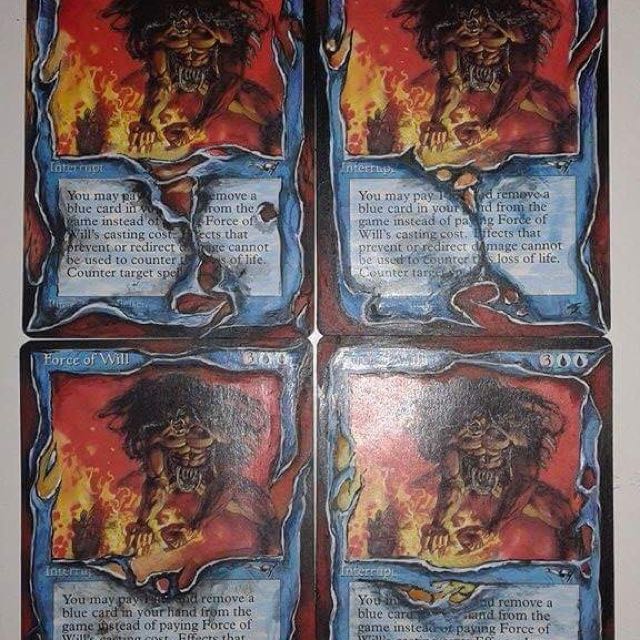 Mtg Force Of Will Playset Altered Magic The Gathering Toys Games Board Games Cards On Carousell