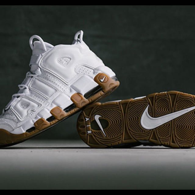 nike uptempo white gum