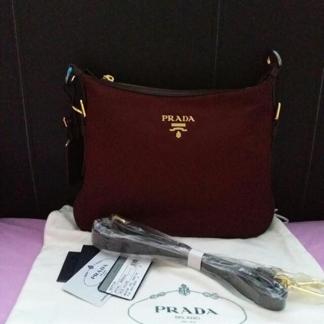 Prada Nylon Sling Bag, Women's Fashion 