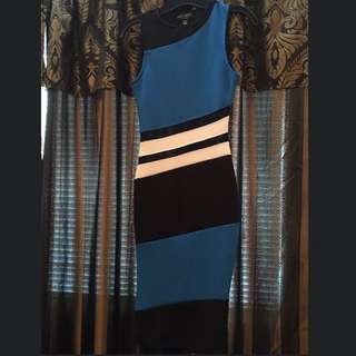 Long Blue Black And White Dress XS/S