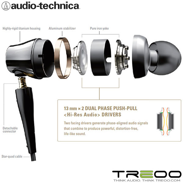 Audio-Technica ATH-CKR100IS In-Ear Earphone with Microphone, Audio