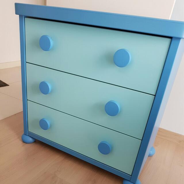 Children Boys Ikea Chest Of Drawers Wardrobe Blue Furniture