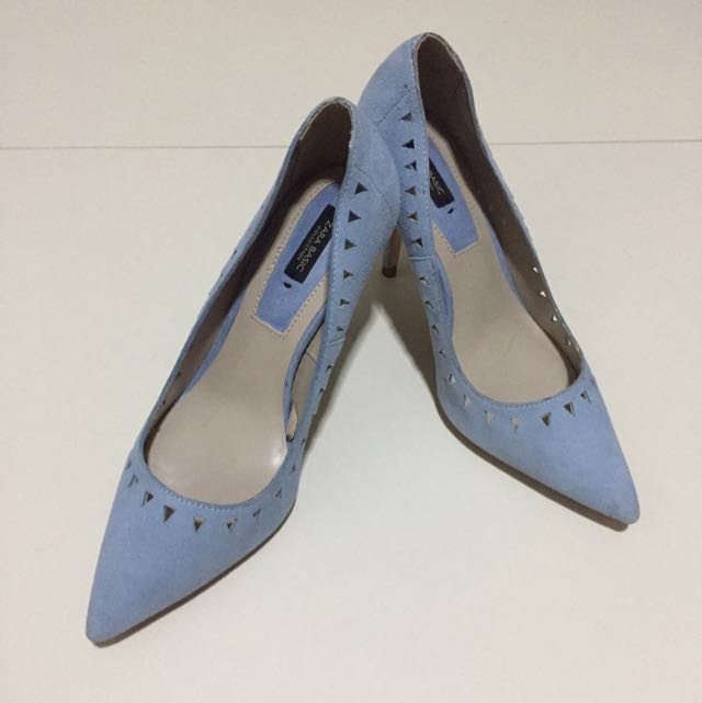 light blue suede heels