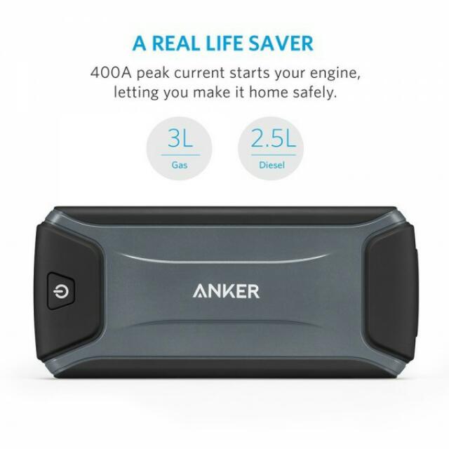 ANKER Compact Car Jump Starter With Torchlight And Power IQ Handphone