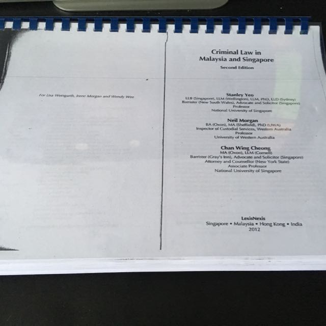 Criminal Law In Malaysia And Singapore Second Edition Books Stationery Textbooks On Carousell