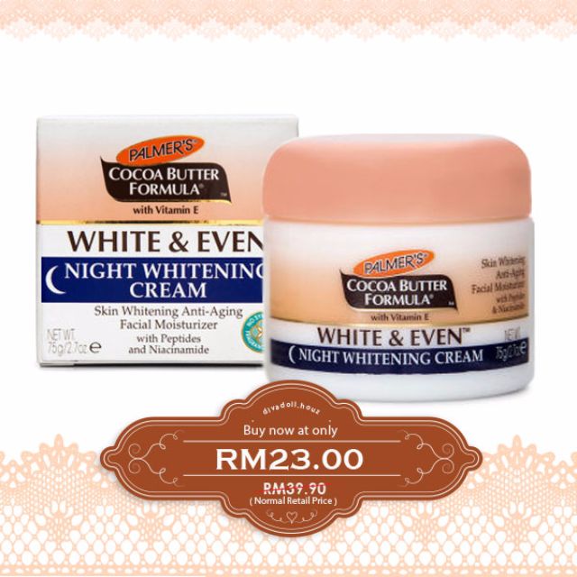 Palmer's Cocoa Butter Formula White & Even Night Whitening Cream Face