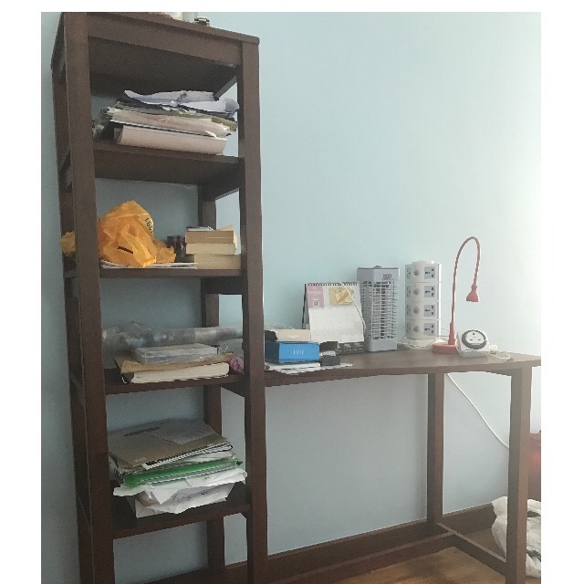 Picket & Rail Study table and chair cum 6 layer shelves, Furniture