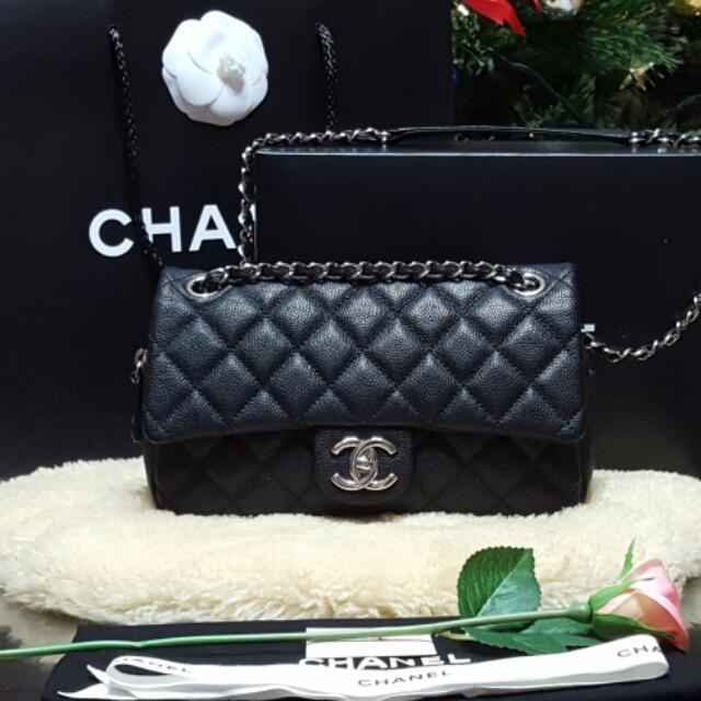🌹Sold🌹Limited Edition Chanel Easy Flap Bag in Medium Caviar, Luxury, Bags  & Wallets on Carousell