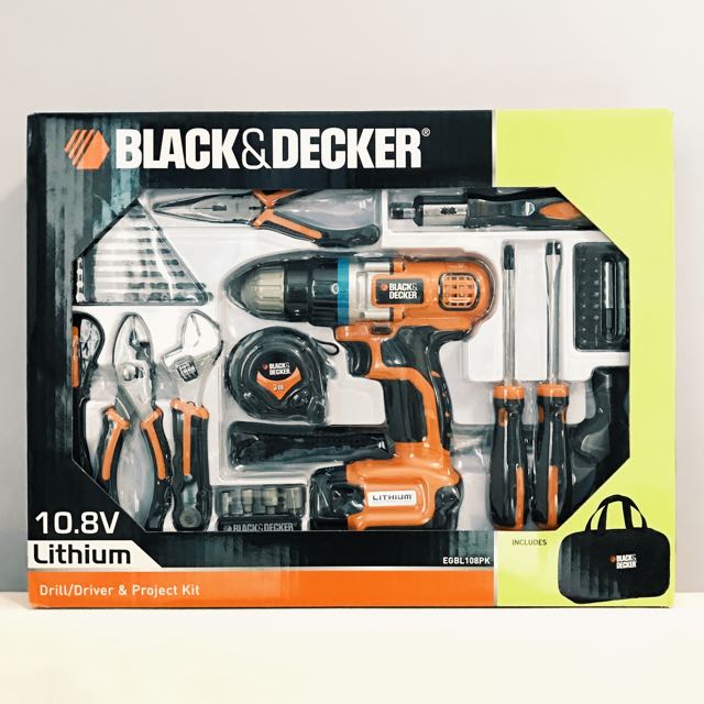 Black & Decker 10.8B Lion Drill/Driver Project Kit (Brand new