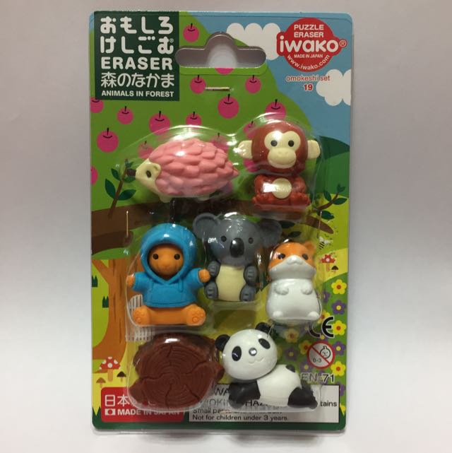 Iwako Gomme A Forma Di Puzzle – Pollo E Amici, Set Da Collezione In Blister, Prodotte In Giappone