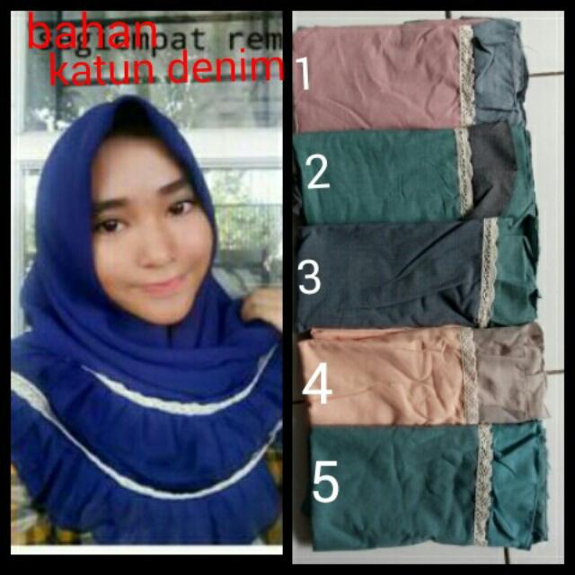 Jilbab Segi Empat Rempel Renda Olshop Fashion Olshop Muslim On