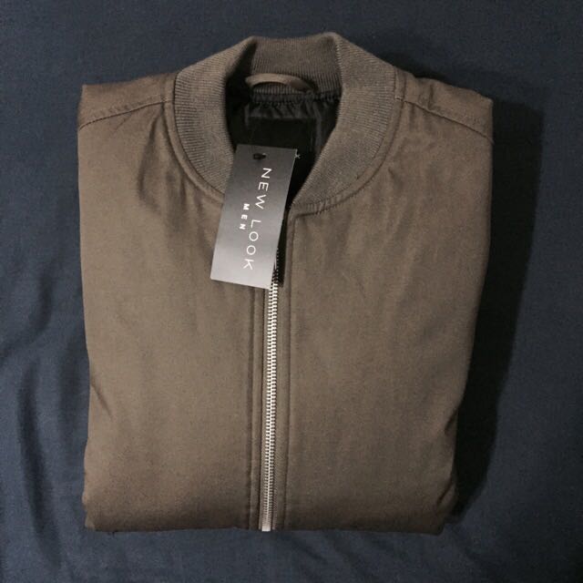 Men's grey bomber best sale jacket new look