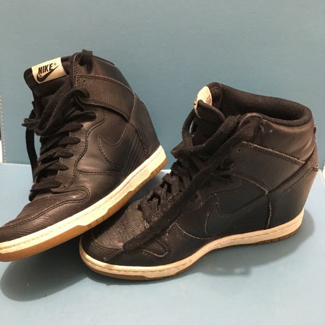 nike black leather high tops womens