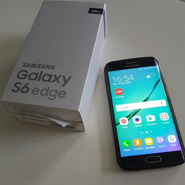 Xmas Deal Samsung S6 Edge Black Sapphire 64gb Mobile Phones