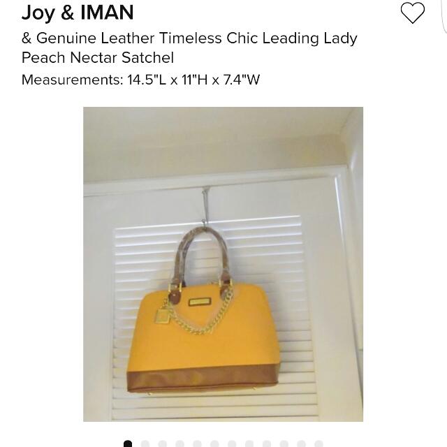 joy and iman leather tote