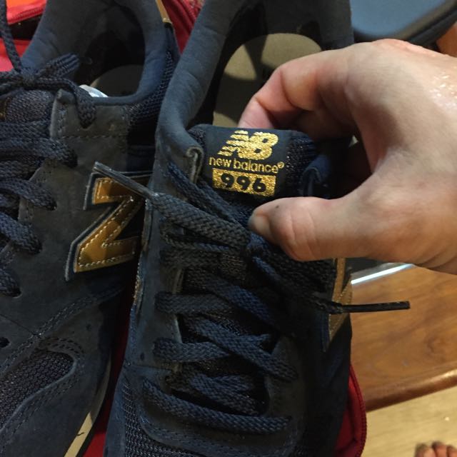 New balance 996 navy 2025 gold