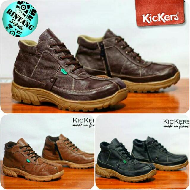 Sepatu Boots Proyek Safety Kickers Sleting Cocok Untuk Kontruksi Bangunan Lapangan Outdoor Kulit Flat Besi Depan Kb0023 Olshop Fashion Olshop Pria Di Carousell