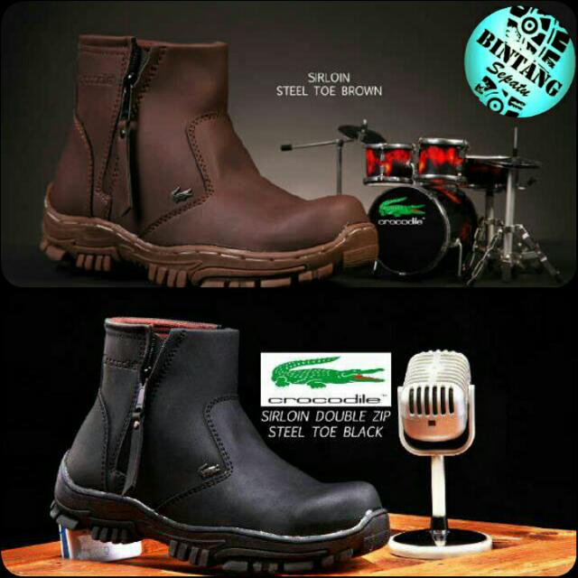 Sepatu Safety Boots Keren Double Sleting Pria Crocodile Sepatuproyek Sepatukontruksibangunan Sepatuhiking Sepatugunung Sepatutracking Sepatukeren Gudangsepatuboot Kb0030 Olshop Fashion Olshop Pria Di Carousell