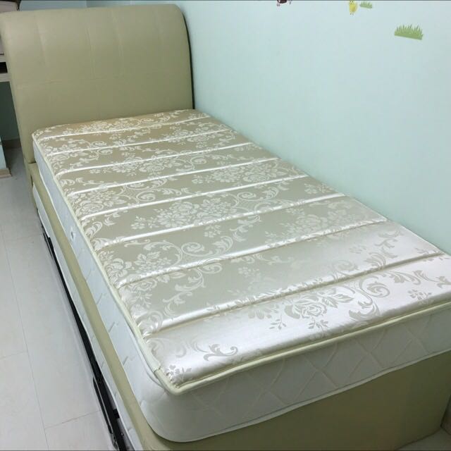 Single Bed Converted To Queen With Pull Out Mattress, Furniture & Home