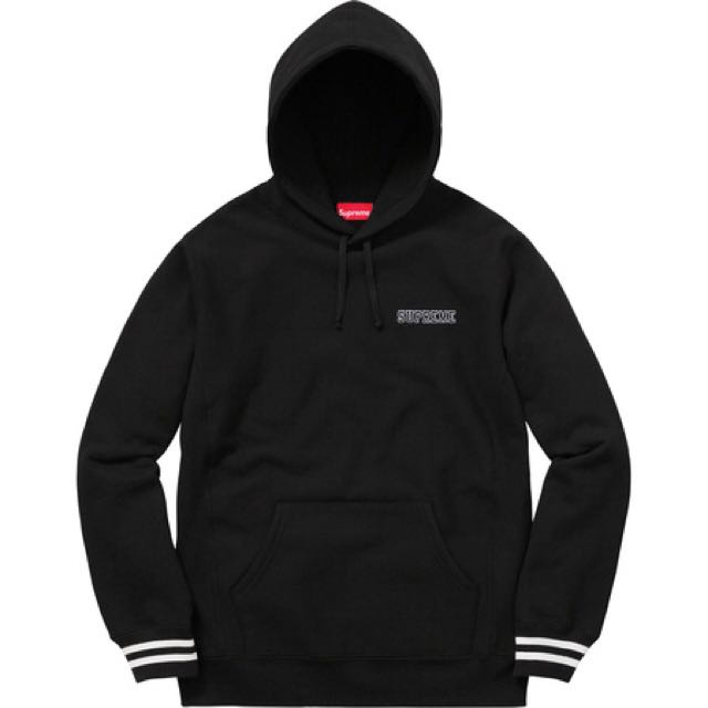 Supreme striped 2025 cuff hooded sweatshirt