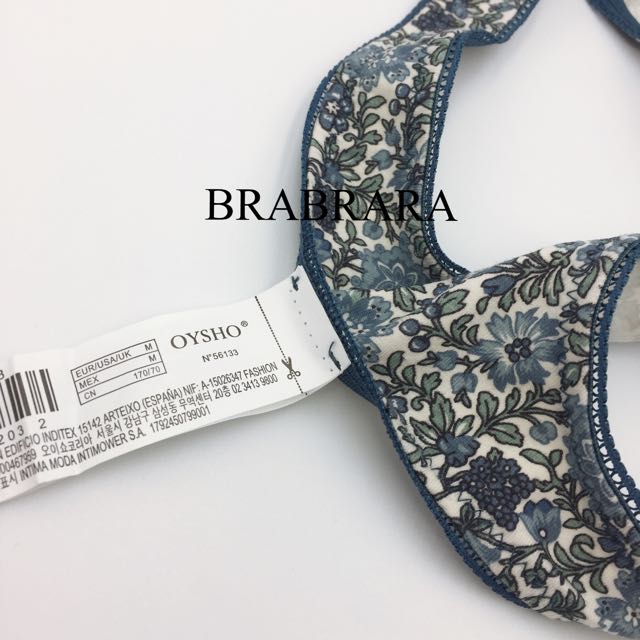 Oysho Spanish Brand Dark Blue Floral Panty Blue Thong Blue G String