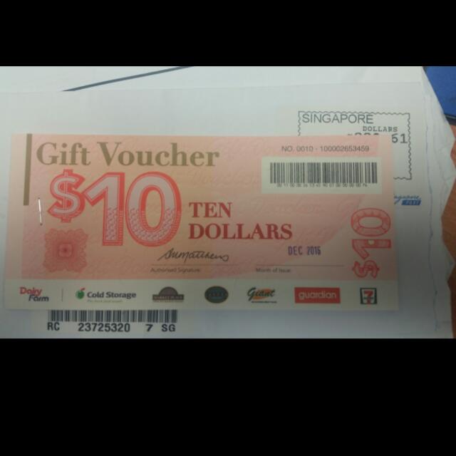 150 worth of vouchers (10 x 15), can be used in Cold storage/Giant
