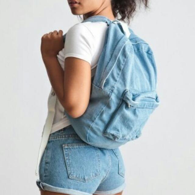 american apparel denim backpack