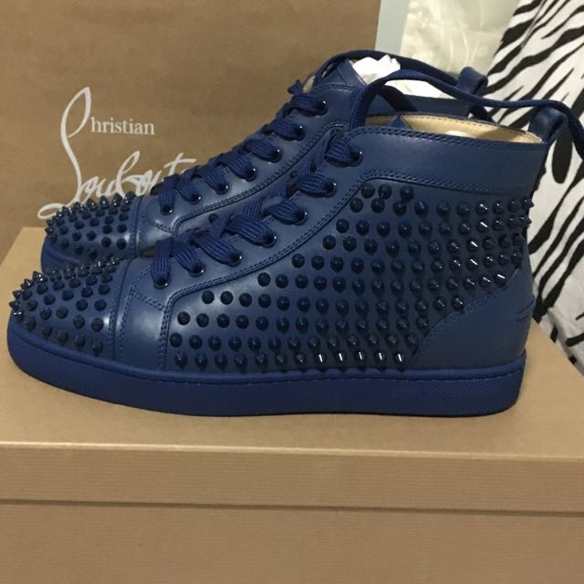 CHRISTIAN LOUBOUTIN Louis Spikes Flat In Espadon