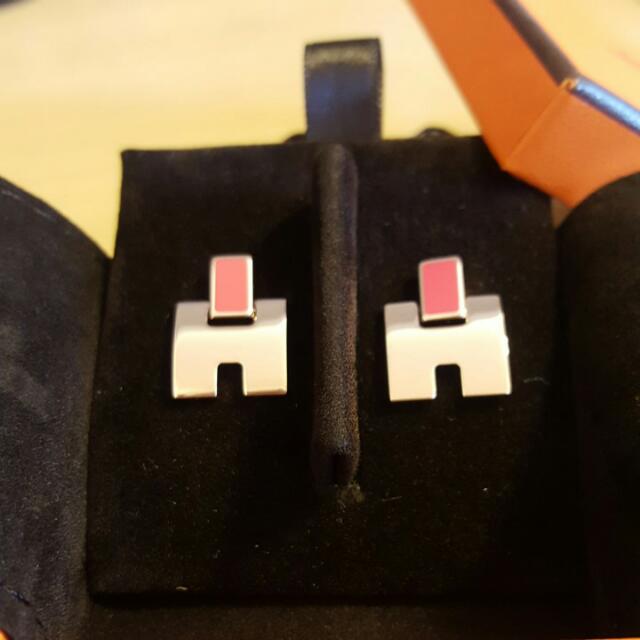 Hermes Eileen Earrings Rosegold And Pink Luxury Accessories on Carousell