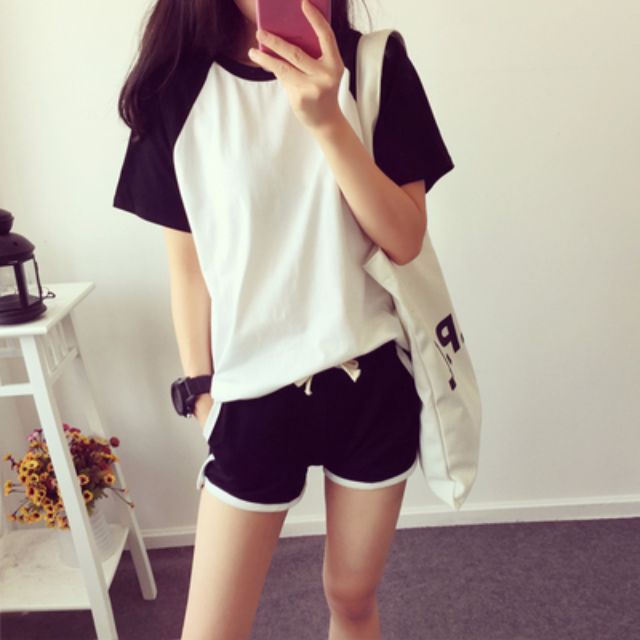 INSTOCK BN White Outline Black Running Shorts