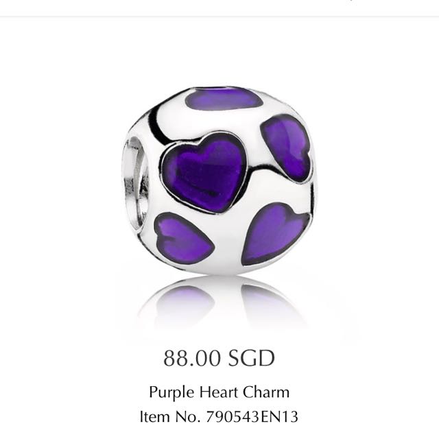 Purple heart new arrivals pandora charm