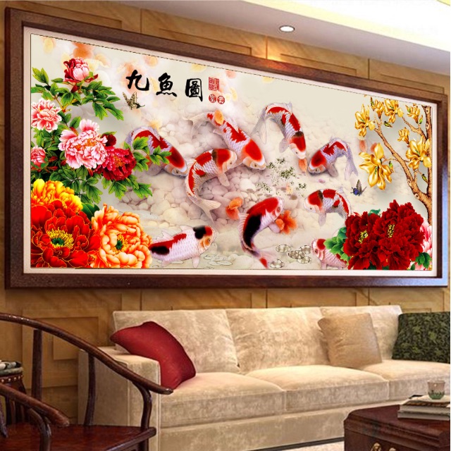 Diy Koi Fish Full Diamonds Painting Diamond Cross Stitch Craft Photo