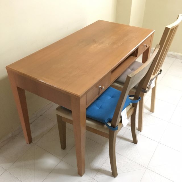 Study Table and Two Chairs Furniture Home Living Furniture
