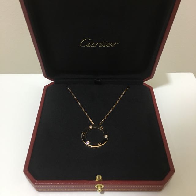 Cartier Love Necklace 3 Diamonds 