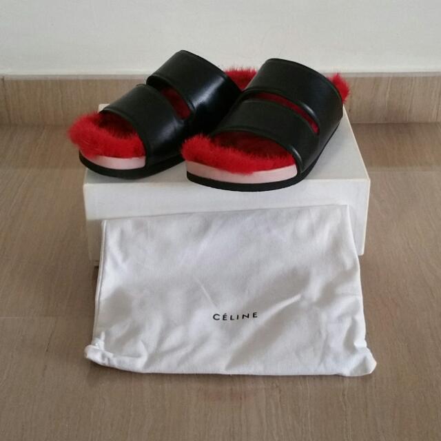 Celine fur sandals new arrivals