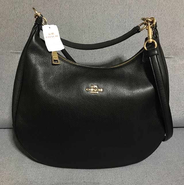 COACH HARLEY HOBO IN PEBBLE LEATHER STYLE: F38259 COLOR BLACK, Women's ...