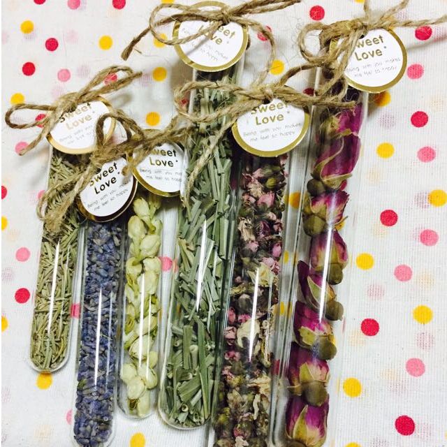 Flower Tea In Test Tube Unique Wedding Door Gift Favors Design