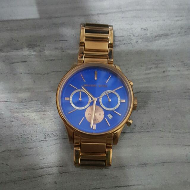 michael kors gold blue watch
