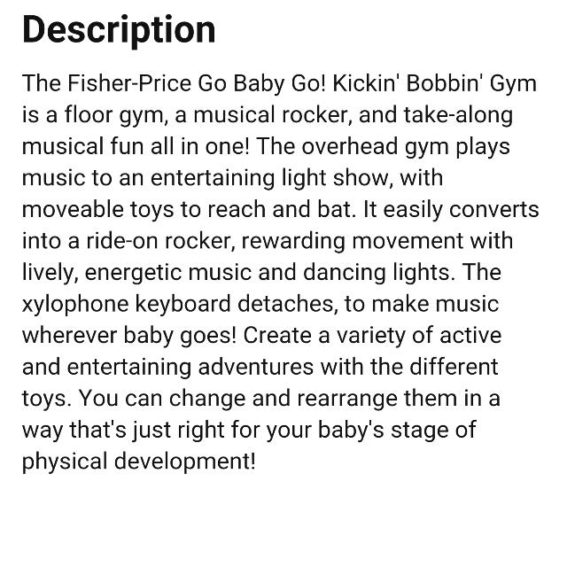 fisher price kick in bobbin bear gym