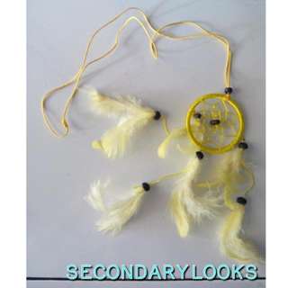 Yellow dream catcher necklace