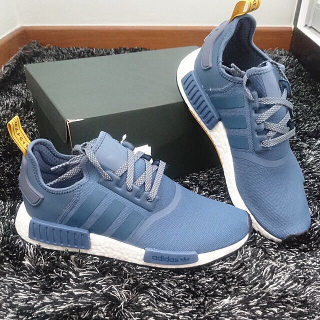 Adidas NMD R1 Tech Ink With Yellow Tab Men s Fashion Footwear