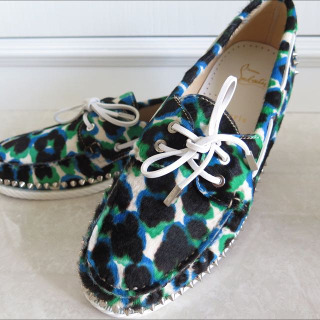 Christian Louboutin Steckel Flat Lepardino Christian Louboutin Black Leopard Print Patent Leather  main image 3