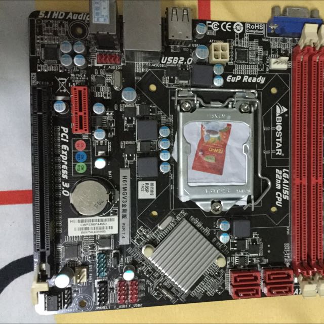 Biostar H61MGV3. Mini ITX LGA 1155. Bundled With i5 2100 this Is 4 Cores with 4 threads 4GB 170. Computers Tech Parts Accessories Computer Parts on Carousell