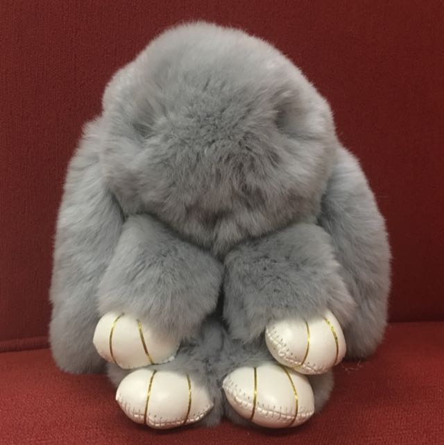 Kopenhagen Fur Rabbit Keychain grey
