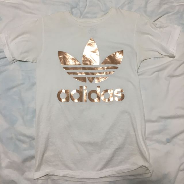 gold adidas shirt womens