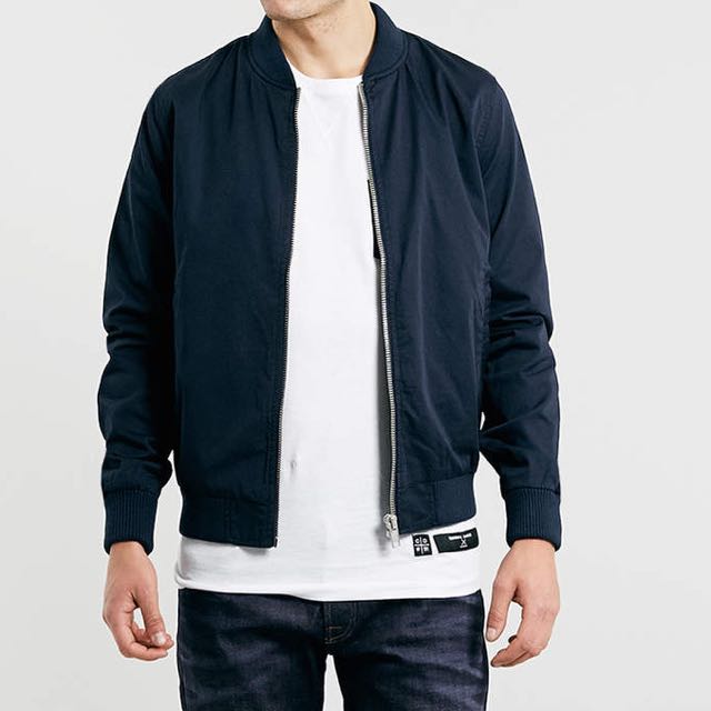 Topman navy bomber jacket online