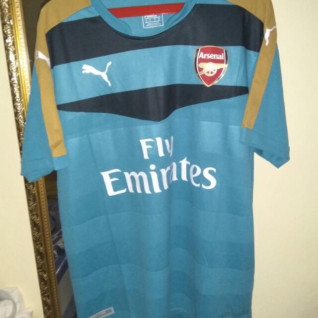 Nego Arsenal Gk Jersey 2015 2016 Blue Original Product Fesyen Pria Pakaian Di Carousell