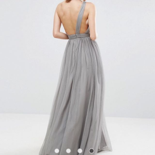 Asos premium tulle one shoulder maxi dress discount